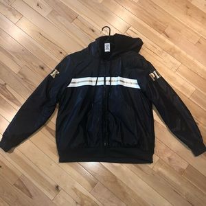 PINK Black Lined Rain Jacket !